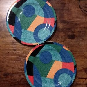 Victoria Beale Casual China Accents (2) Round Salad Plates Multicolor Porcelain